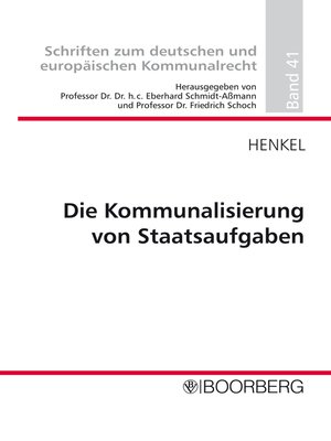 cover image of Die Kommunalisierung von Staatsaufgaben